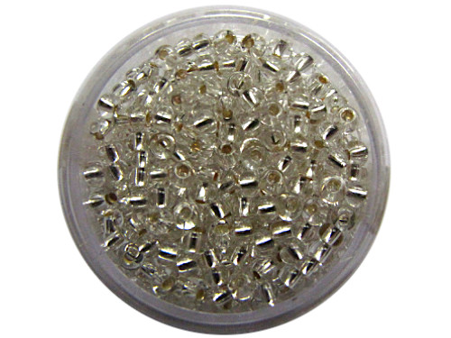 Rocailles CZ Silbereinzug, klar, kristall, 3,5mm, 17g (0,12€/g)